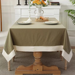 Decorative Tablecloth - Dark Beige With White Bordered - Aura living
