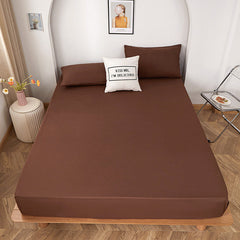 Brown Egyptian Cotton Fitted Sheet Set - Aura living