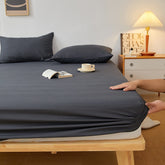 Black Egyptian Cotton Fitted Sheet Set - Aura Living