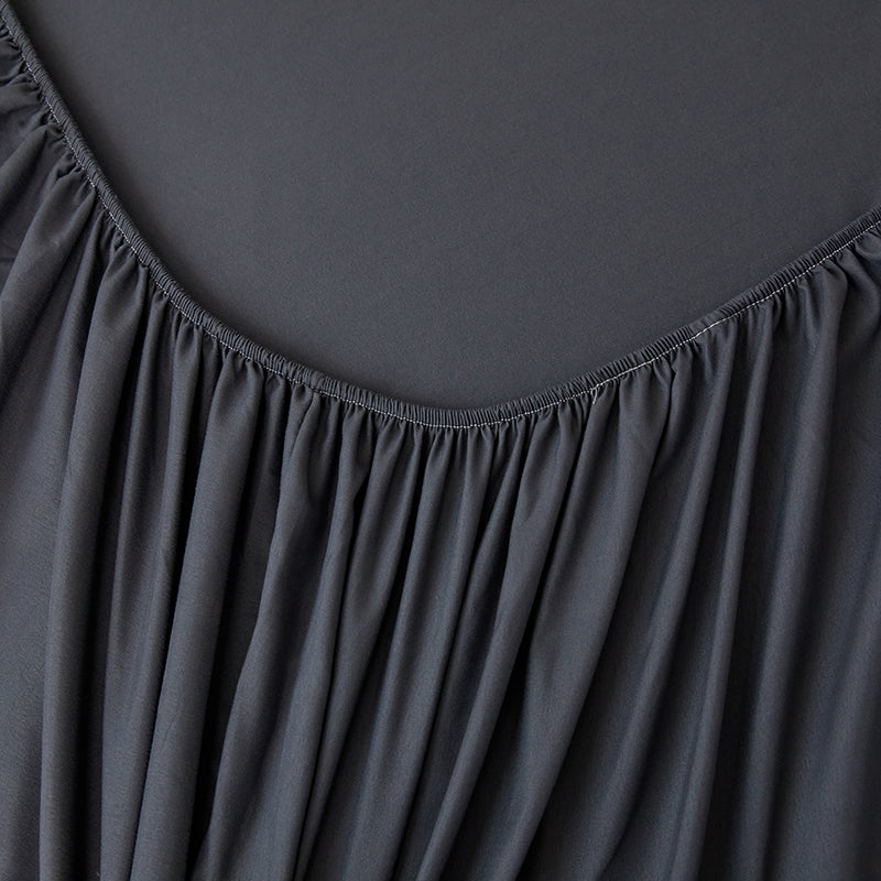 Black Egyptian Cotton Fitted Sheet Set - Aura living
