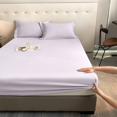 Light Lilac Egyptian Cotton Fitted Sheet Set - Aura living
