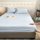 Sky Blue Egyptian Cotton Fitted Sheet Set - Aura Living