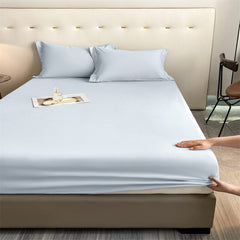 Sky Blue Egyptian Cotton Fitted Sheet Set - Aura living
