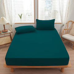 Teal Green Egyptian Cotton Fitted Sheet Set - Aura living