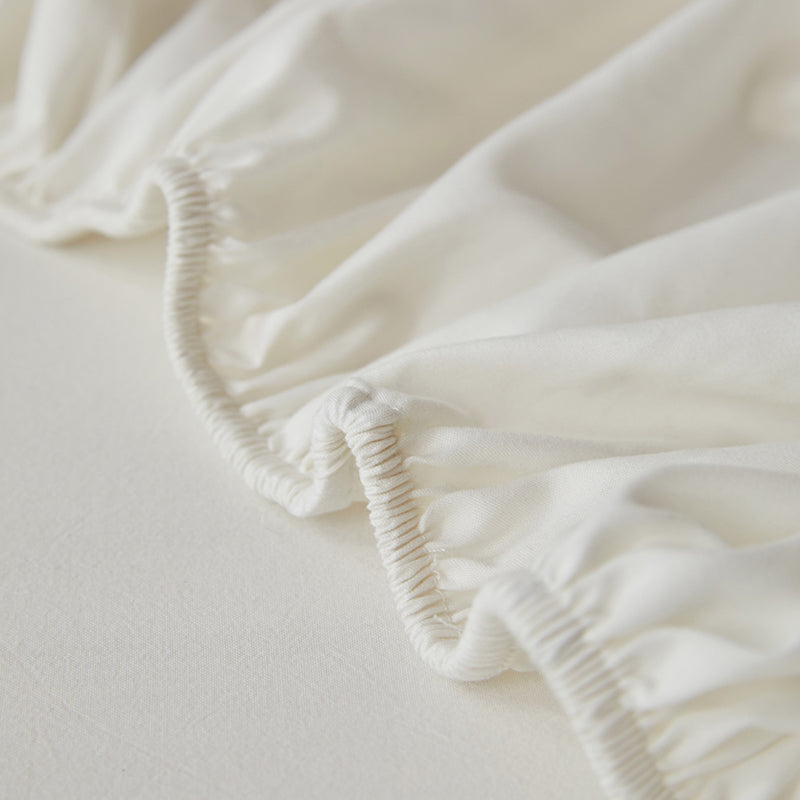 Dove White Egyptian Cotton Fitted Sheet Set - Aura living