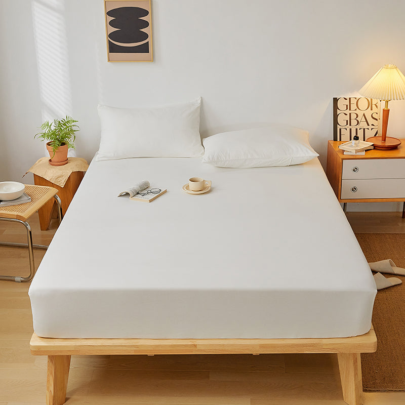 Dove White Egyptian Cotton Fitted Sheet Set - Aura living