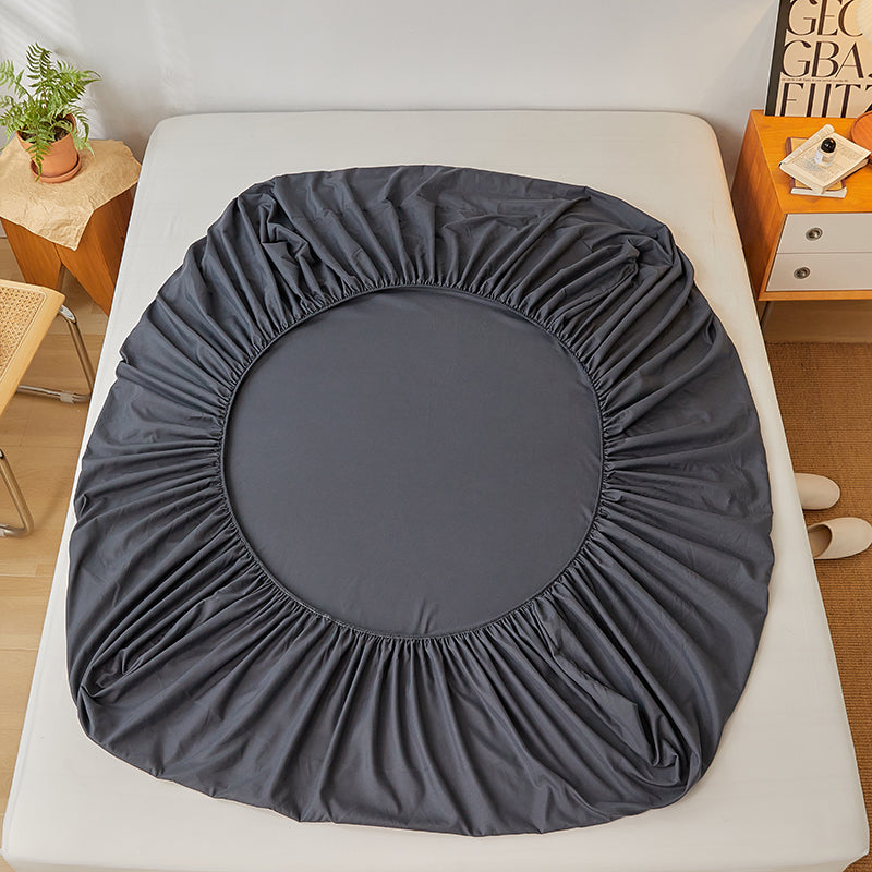 Black Egyptian Cotton Fitted Sheet Set - Aura living