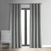 Silver Grey Premium Quality Velvet Curtain -1 Panel - Aura Living