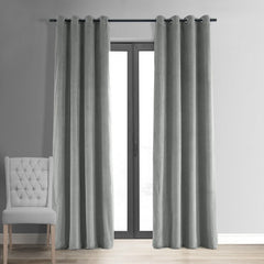 Silver Grey Premium Quality Velvet Curtain -1 Panel - Aura living