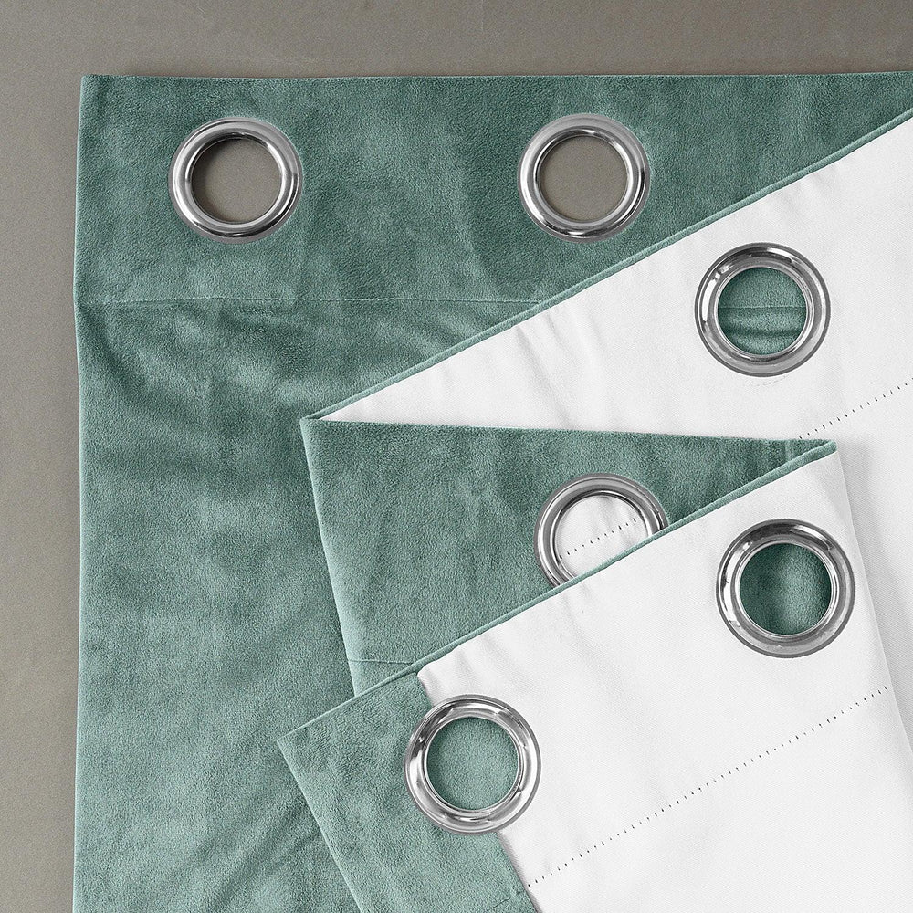 Aqua Mist Premium Quality Velvet Curtain -1 Panel - Aura living