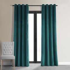 Everglade Teal Premium Quality Velvet Curtain -1 Panel - Aura living