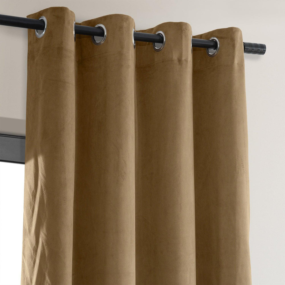 Amber Gold Premium Quality Velvet Curtain -1 Panel - Aura living