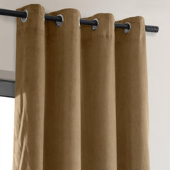 Amber Gold Premium Quality Velvet Curtain -1 Panel - Aura living