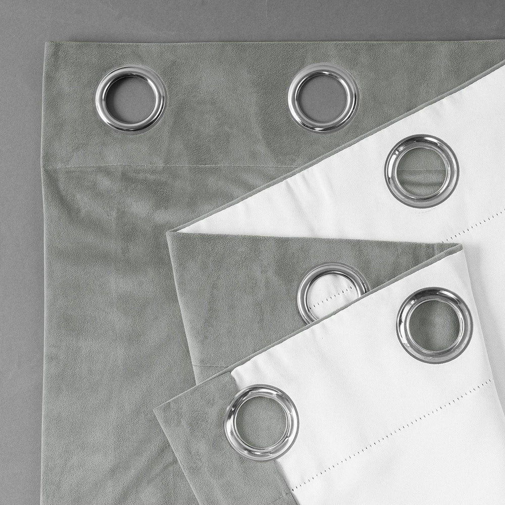 Silver Grey Premium Quality Velvet Curtain -1 Panel - Aura living