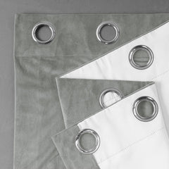 Silver Grey Premium Quality Velvet Curtain -1 Panel - Aura living