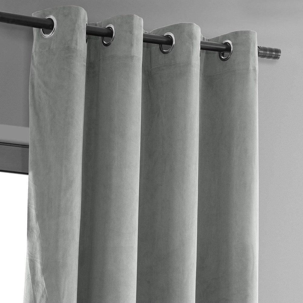 Charcoal Grey Premium Quality Velvet Curtain -1 Panel - Aura living