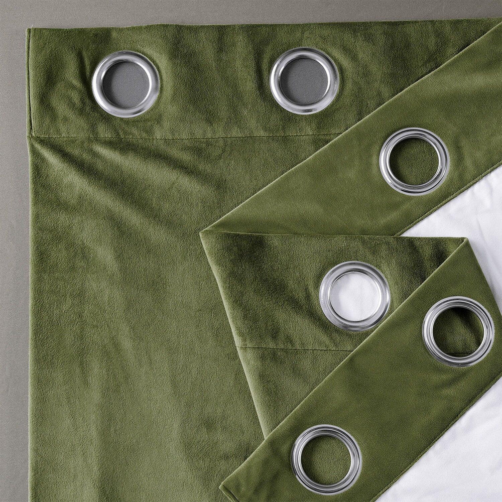 Basque Green Premium Quality Velvet Curtain -1 Panel - Aura living