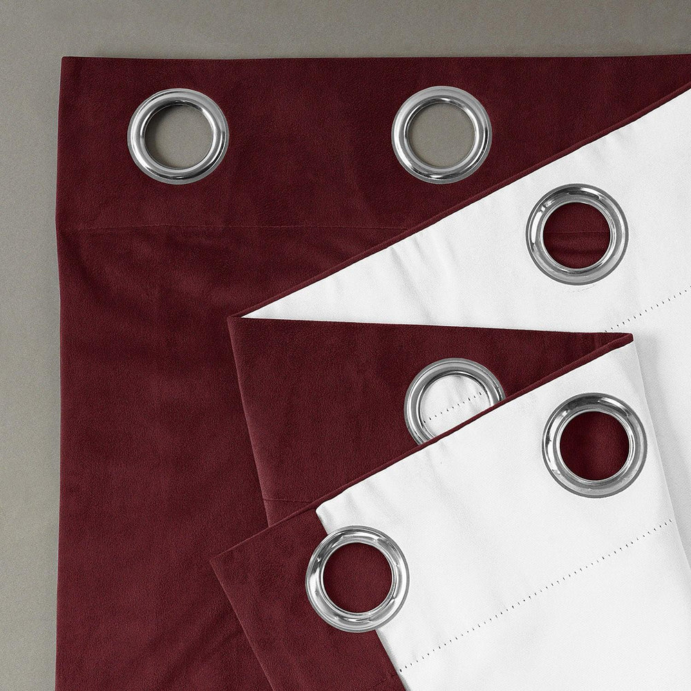 Burgundy Premium Quality Velvet Curtain -1 Panel - Aura living