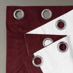 Burgundy Premium Quality Velvet Curtain -1 Panel - Aura living
