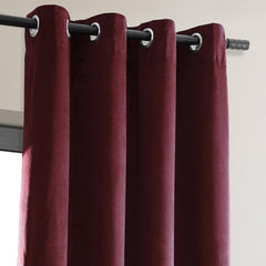 Burgundy Premium Quality Velvet Curtain -1 Panel - Aura living