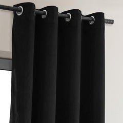 Black Premium Quality Velvet Curtain -1 Panel - Aura living