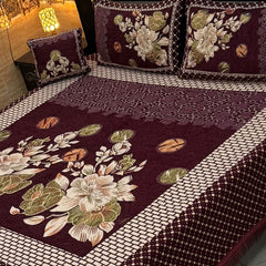 4Pc Velvet Jaquard Bedsheet AL # 4017