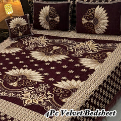 4Pc Velvet Jaquard Bedsheet AL # 4028