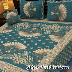 4Pc Velvet Jaquard Bedsheet AL # 4030