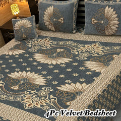 4Pc Velvet Jaquard Bedsheet AL # 4031