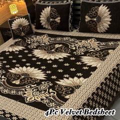 4Pc Velvet Jaquard Bedsheet AL # 4034