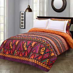 3 PCS LUXURY COTTON PRINTED BEDSPREAD - EVA ZIG ZAG - Aura living