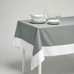Decorative Tablecloth - Grey With White Bordered - Aura living