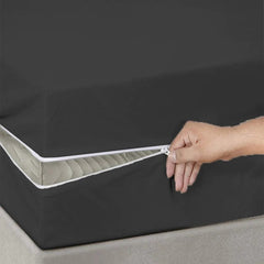 100% Cotton Zipper Mattress Cover - Black - Aura living