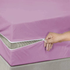 100% Cotton Zipper Mattress Cover - Rose Pink - Aura living