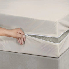 100% Cotton Zipper Mattress Cover - Creem - Aura living