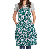 100% Cotton Waterproof Apron For Kitchen - Green Leaf - Aura living