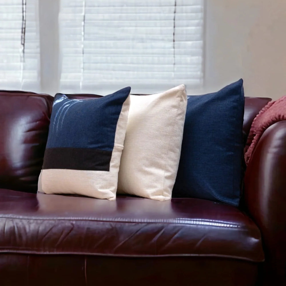 BERRY BLUE JUTE CUSHION COVERS - 3 PCS SET - Aura living