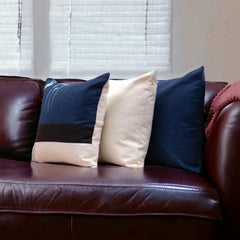 BERRY BLUE JUTE CUSHION COVERS - 3 PCS SET - Aura living