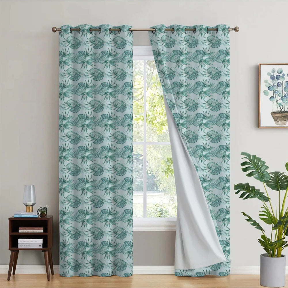PALMLEAVES PRINTED BLACKOUT CURTAIN - Aura living