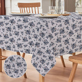 Waterproof Cotton Reversible Dinning Set - Rose Garden Blue - Aura Living