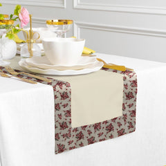 Print Bordered Cotton Dinning Set - Rose Garden - Aura living