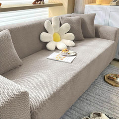 Jacquard Stripe Sofa Cover - Baige