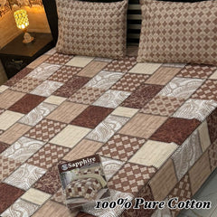 100% Pure Cotton Bedsheet 3 Piece Set AL # 116