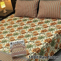 100% Pure Cotton Bedsheet 3 Piece Set AL # 118