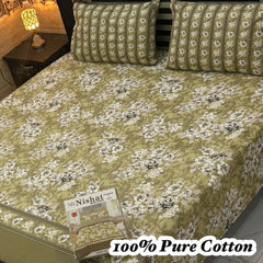 100% Pure Cotton Bedsheet 3 Piece Set AL # 119