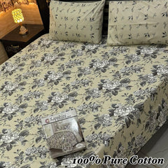 100% Pure Cotton Bedsheet 3 Piece Set AL # 128