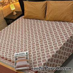 100% Pure Cotton Bedsheet 3 Piece Set AL # 102