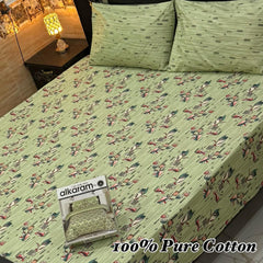 100% Pure Cotton Bedsheet 3 Piece Set AL # 133