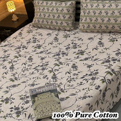 100% Pure Cotton Bedsheet 3 Piece Set AL # 151