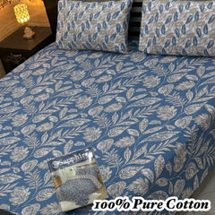 100% Pure Cotton Bedsheet 3 Piece Set AL # 153